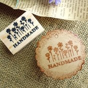 Resim 1 Adet El Yapımı Çiçek Desenli ve "El Yapımı" Yazılı Ahşap Damga - Vintage Dikdörtgen DIY El İşi Damgası, Albüm, Günlükler, Hediye Dekoru için (4x2.5 cm / 1.57x0.98 inç veya 4x1.8 cm / 1.57x0.71 inç) | Sanatçı İçgörüşü | Doğal Ahşap Dokusu 