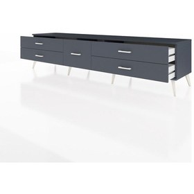 Resim Hyperion Tv Ünitesi 5 Çekmeceli 220x44x51 Antrasit-çam/antrasit Atlas Çam/antrasıt - Antrasıt 