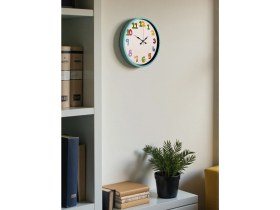 Resim Akıllı Durak 36 cm Turkuaz Çocuk Odası Duvar Saati 