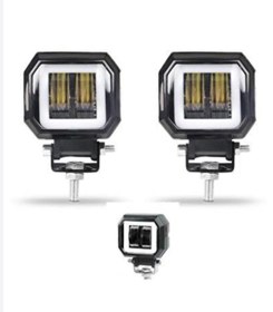 Resim MOTOYEL OFFROAD ADAPTİF KARE MOTOSİKLET SİS FARI TURUNCU BEYAZ LED LAMBA 2 ADET 