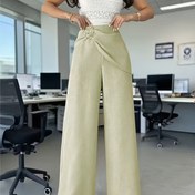 Resim Kadınlar İçin Şık Yüksek Bel Geniş Paça Pantolon - Pilili Belli ve Metal Tokalı Çekmece, Dar Kesim Konik Uyluklu, Şık İş Giyimi için Struktürlü Fermuar Detaylı Tüm Sezonlara uygun Zarif Etek Boyu Şort (Makinede yıkanabilir) Ofis, Resmi Etkinlikler & Günlük kullanım için ideal Rahat & Her Mevsimle Uyumlu Siyah Desenli Düz Renk, İncelmiş Bir Bakış için Dayanıklı Kumaş ile Entegre Fermuar, Kadınlar İçin Pantolonlar,Kadın Pantolonları,Geniş Paça Pantolon Kadın,Kadın Pantolonları, 