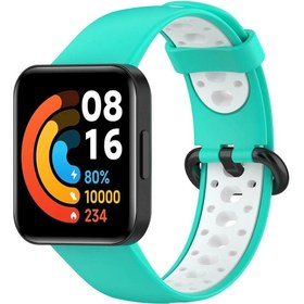 Resim AyrStore Omr Redmi Watch 2 Spor Delikli Kordon - Turkuaz-Beyaz 