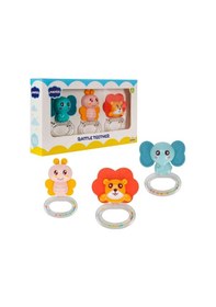 Resim Minibo Sevimli 3'lü Çıngırak ve Dişlik Seti Fil, Kelebek Ve Aslan Figürlü Bebek Aktivite Seti 