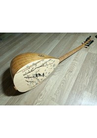 Resim Saz Kısa Sap Tasarım Bağlama Kısa Sap Imalattan Kuş Dal I 