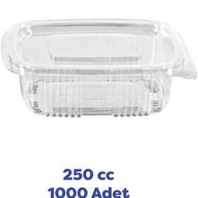 Resim TiriStore Tiri Store Kapaklı 250 cc Sızdırmaz Plastik Kap 1000 Adet Şeffaf 