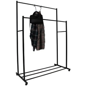 Resim Kanat Elegant Tekerlekli Ayaklı Elbise Askısı 