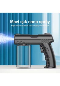 Resim Shopytech 280 Ml Nano Mavi Işıklı Şarjlı Sprey Tabancası Kablosuz Atomizer İnce Sis & 1 1.5 M Menz 