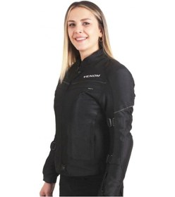 Resim Venom Dynamıc Pro Siyah Kadın 4 Mevsim Motosiklet Montu 