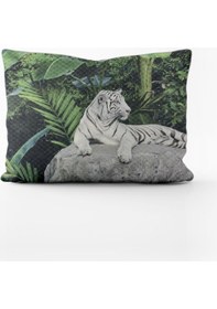 Resim Paradero Beyaz Kaplan Yastık Kılıfı 