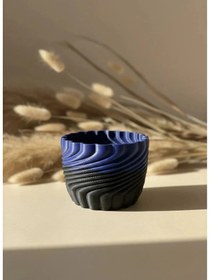 Resim 3d Baskı Spiral Dokulu Seramik Saksı 