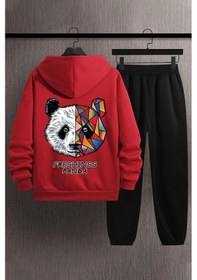 Resim Uyguntarz Unisex Panda Eşofman Takımı Kırmızı 