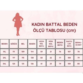 Resim Alimer Kadın Desenli Bisiklet Yaka 3 Düğmeli Yırtmaç Detaylı Büyük Beden Viskon Kısa Kol Pijama Takımı Bej 