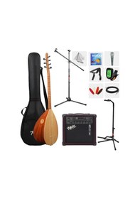 Resim Yonka B-142k-amp Amfili Kısa Sap Çınar Ağacı Kaliteli Saz Bağlama Seti 