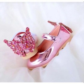 Resim Gala Arkası Kelebekli Cırtlı Çocuk Babet Pembe 