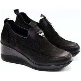 Resim Kadın Dolgu Topuk Nubuk Deri Ayakkabı Siyah 2111522k Siyah 