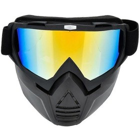 Resim Motosiklet Rüzgar Geçirmez Gözlükler Bisiklet Ekipmanları İçin Açık Hava Yüz Maskesi Taklit Kırmızı 