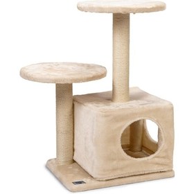 Resim Depomıx Karlıe Bej İkili Tırmala Tahtası Ve Kedi Evi 45x35x70 