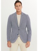 Resim Erkek Lacı Pamuklu Slim Fit Dar Kesim Mono Yaka Armürlü Torba Cepli Blazer Ceket Lacı 