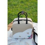 Resim Termal Çanta Isı Yalıtımlı Su Geçirmez Yemek Taşıma Beslenme Çantası Askılı Bej Fi 