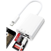 Resim Geeroyoo İphone Uyumlu İpad İçin 3'ü 1 Arada Sd Kart Okuyucu - Micro Sd/tf Adaptörlü Taşınabilir Kamera Görüntüleyici Jzr-gy 