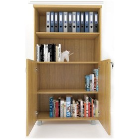 Resim Modüler Dünyası Kapaklı Kitaplık Dosya Dolabı Teak - 80X38X153 (307767170) Teak 