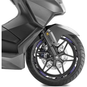 Resim Pcx Deeb Sport Reflektif Jant Şeridi Lacivert Beyaz Gri 