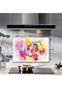 Resim Decorita Cam Ocak Arkası Koruyucu | Renkli Sonbahar | 40cm x 60cm 