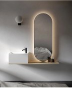 Resim eagle mirror 60x40cm Elips Dekoratif Banyo Duvar Aynası Ledli Banyo Duvar Aynası Salon Duvar Aynası 