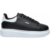 Resim Volis Siyah-beyaz Kalın Taban Günlük Bağcıklı Erkek Sneaker Ayakkabı Siyah 