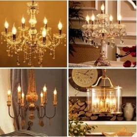 Resim 10 Adet Kıvrık Buji Ampul 4W Şeffaf Filament Rustik LED Ampul – E14 Duy, 3200K Günışığı Işık - Cata - Avize Ampulü 