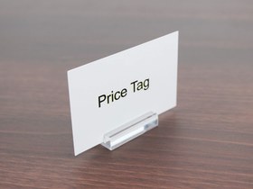 Resim Acrylic Card Holder Stand | Invitation Table Name Sign, Product Display & Price Tag Holder - Transparent / 12 