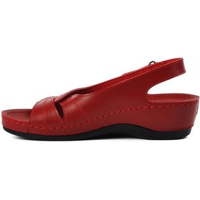 Resim Ayakmod Ayakmod 15.027 Kırmızı Kadın Dolgu Topuk Sandalet 001 