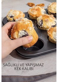 Resim 2'li Set Muffin Kalıbı 12li Fırın Mini Kek Browni Kekstra Kalıbı Cupcake Ülü Çok Renkli 