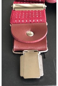 Resim Yage Bordo 3,5 Cm Puantiyeli Pantolon Askısı 