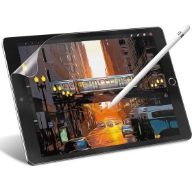 Resim Fibaks Apple iPad 10.2 7. 8. 9. Nesil Mat Ekran Koruyucu Kağıt Hisli Kırılmaz Esnek Paper Like Tam Koruma 