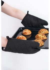 Resim Yanmaz Ve Isıya Dayanıklı Fırın Eldiveni 2 Eldiven Siyah 