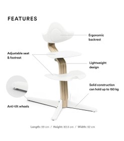 Resim Nomi Chair Ayarlanabilir Ergonomik Mama Sandalyesi, Hafif ve Aletsiz Kurulumlu 