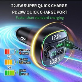 Resim Createtech Bluetooth 5.0 Fm Verici Handfree Araba Radyo Modülatörü Mp3 Çalar C22 Beyaz ' Beyaz 