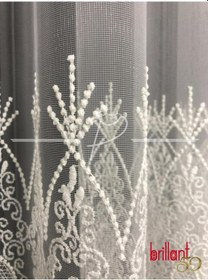 Resim Tül Perde Yaren Desen Brode Işlemeli Tül (531974921) Ekru 