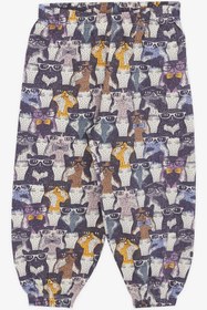 Resim Breeze Kız Bebek Kısa Kollu Pijama Takımı Gözlüklü Kedicik Desenli 9 Ay-3 Yaş, Karışık Renk 