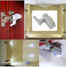 Resim 6 Adet Dolap Içi Sensörlü Menteşe Lambası Led Pilleri Dahil 