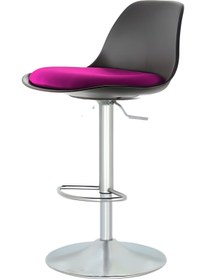 Resim Bürocci Nadya Bar Sandalyesi - Mor Deri - Metal Ayaklı Bar Taburesi - 9537s0124 