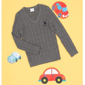 Resim U.s. Polo Assn. Erkek Çocuk Gri Melanj Kazak /triko 50315639-vr086 Gri Melanj 