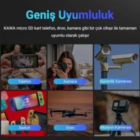 Resim U3 V30 100MB/S Okuma 40MB/S Yazma 128GB Micro Sd Hafıza Kartı 