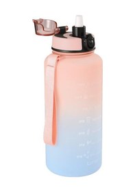 Resim Lumin Flask Su Matarası 1,5 Lt Motivasyon Matarası Bpa Free Su Şişesi Suluk Water Bottle Pembe - Turkuaz 