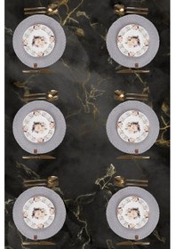 Resim Vos Versa Amerikan Servis 6 Lı Supla Lux Sunum Tabak Altlığ - Yuvarlak Gri Vvhm0045-402 - Gri 