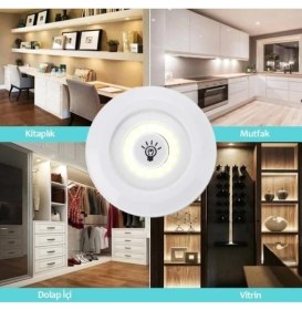 Resim Calperia Kablosuz Uzaktan Kumandalı 3lü LED Lamba Seti 