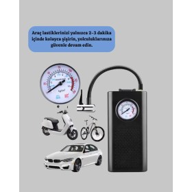 Resim Fantastik Store USB Şarjlı Kompakt Elektrikli Hava Kompresörü 3000 Mah 