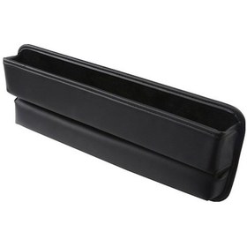 Resim Oto Koltuk Aralığı Deri Depolama Kutusu - 33x12.5cm Siyah Araç Gereci, Eşya Saklama Çubuğu 