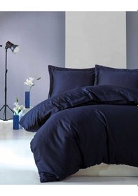 Resim Cotton Box Tek Kişilik Saten Nevresim Takımı Elegante Lacivert 
